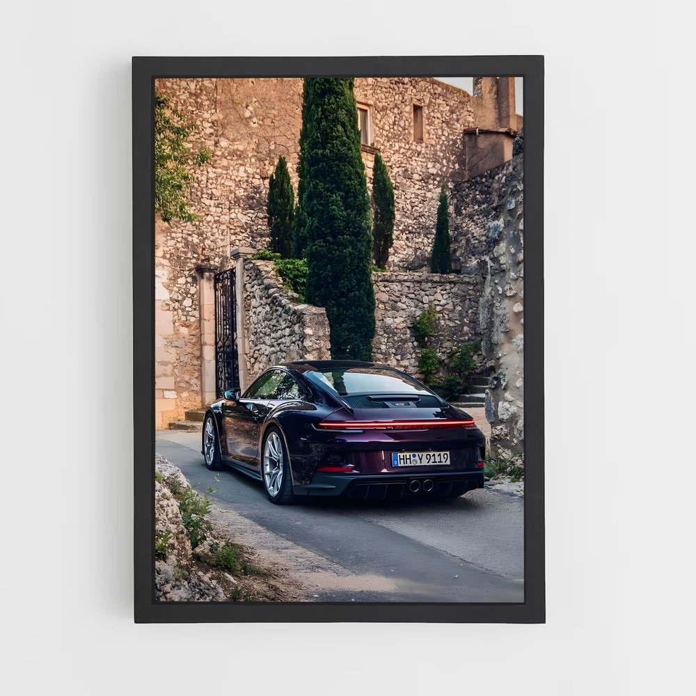 Poster Noir de Vitesse – affiche Porsche (vue 2)
